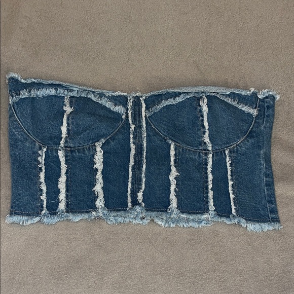 Nasty Gal Other - Nasty Gal Blue Denim Bustier Top